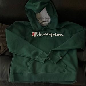 Champion Green and Gray Hoodie